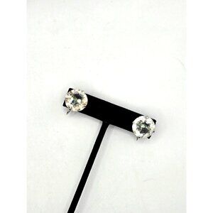Vintage EVCO signed Large Faceted Crystal screw back earrings